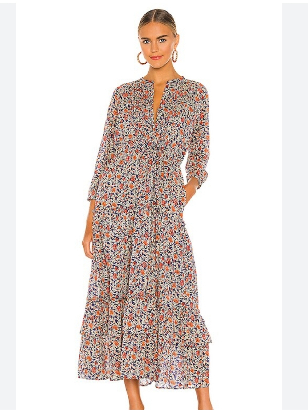 Banjanan | Bazaar Siesta Blueprint Floral Midi Dress